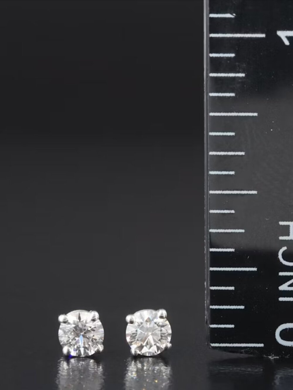 Tiffany & Co. Platinum 0.36 CTW Diamond Solitaire Stud Earrings - Picture 4 of 10